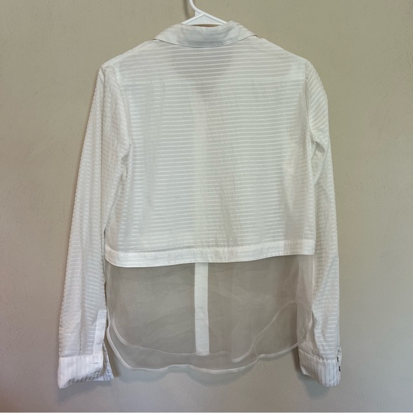 Elizabeth and James half sheer white button up collared shirt - Picture 9 of 11